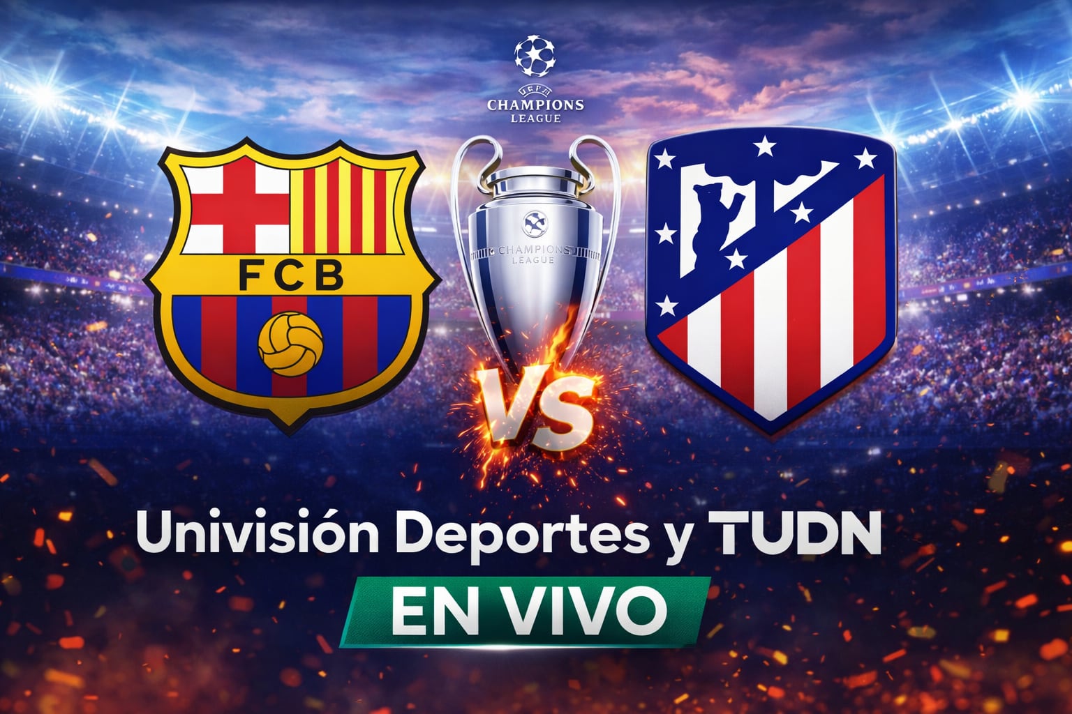 No te pierdas el Barcelona vs. Atlético Madrid de hoy 8 de abril por la Champions League (Imagen hecha por Gestión con apoyo de la IA Gemini)