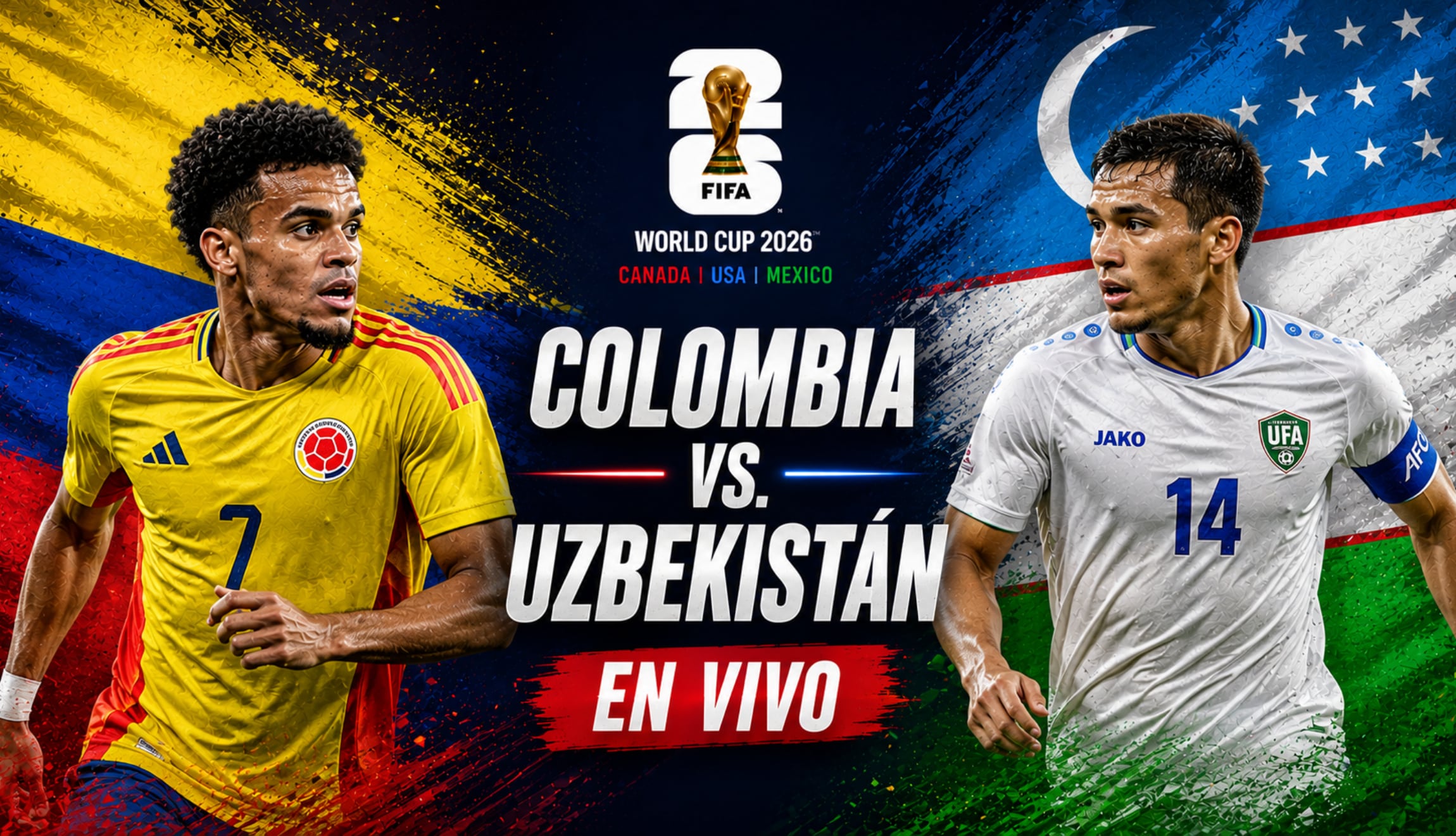 Consulta dónde puedes ver el partido de Colombia vs. Uzbekistán EN VIVO, este miércoles 17 de junio, por la Jornada 1 del Grupo K del Mundial de Fútbol 2026. (Foto: Imagen creada por Depor utilizando la IA de Chat GPT)