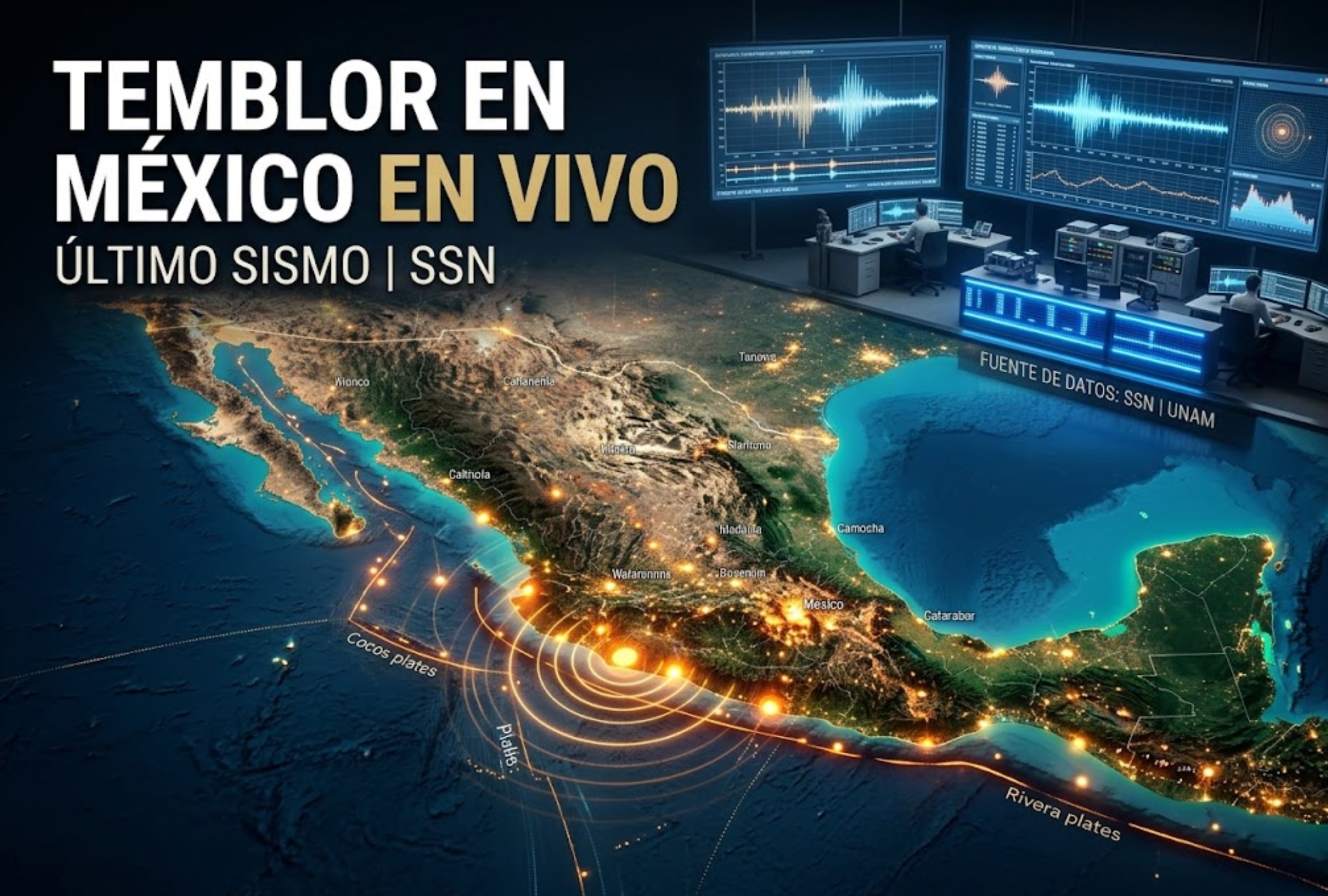 Sigue el reporte oficial del Servicio Sismológico Nacional (SSN) sobre los últimos temblores registrados en México hoy, lunes 31 de agosto de 2026. FOTO: Imagen creada por la IA de Gemini.