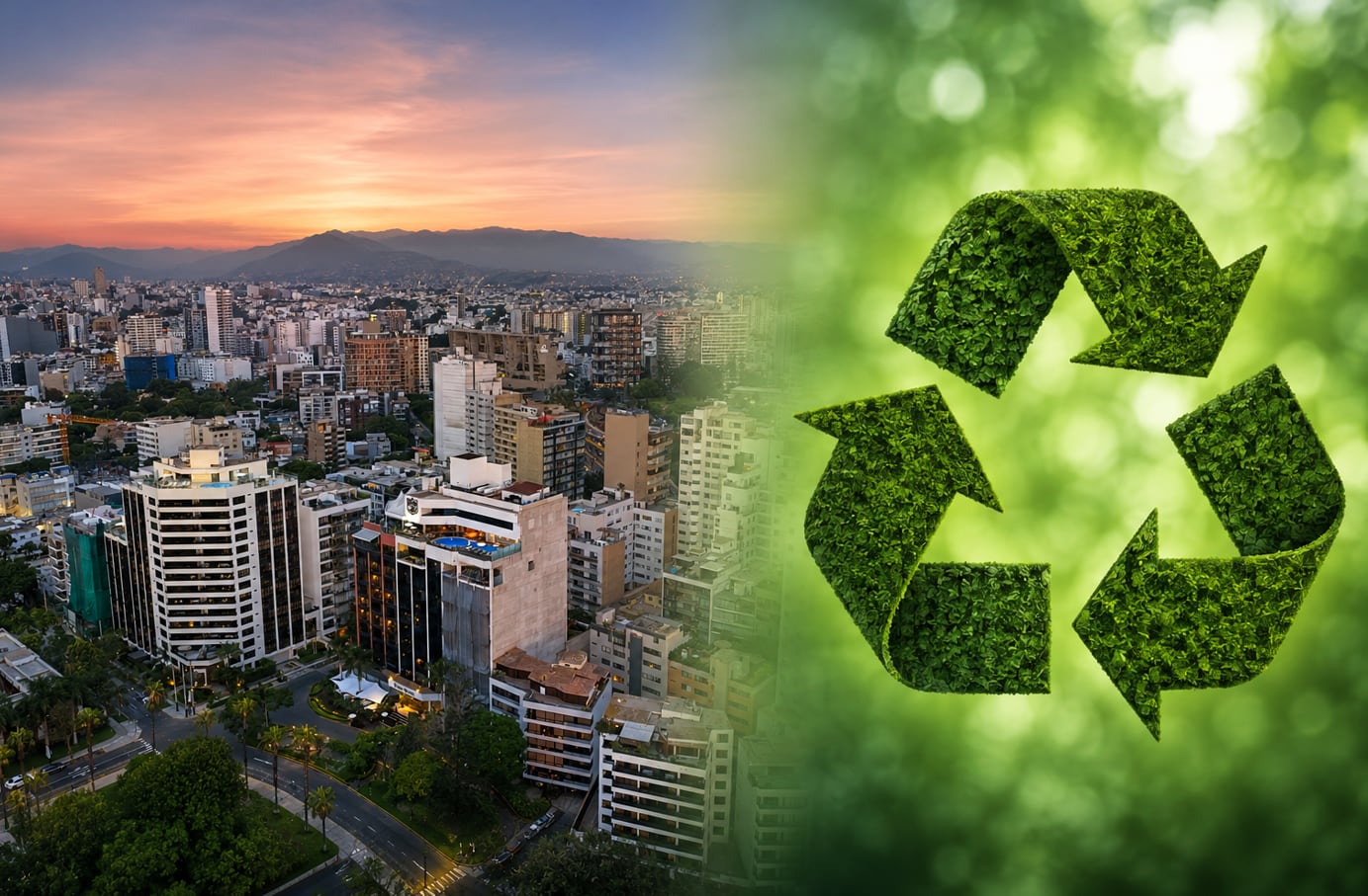 Reciclaje, tecnología y educación ambiental se integran en nuevas estrategias municipales para enfrentar el desafío de los residuos en Perú. (Foto: Andina / ChatGPT)