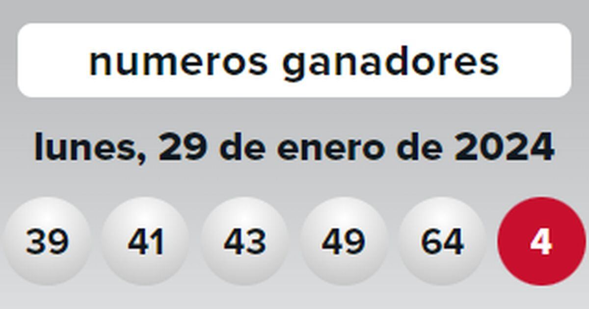 Números ganadores del sorteo del 29 de enero de 2024 (Foto: Powerball)