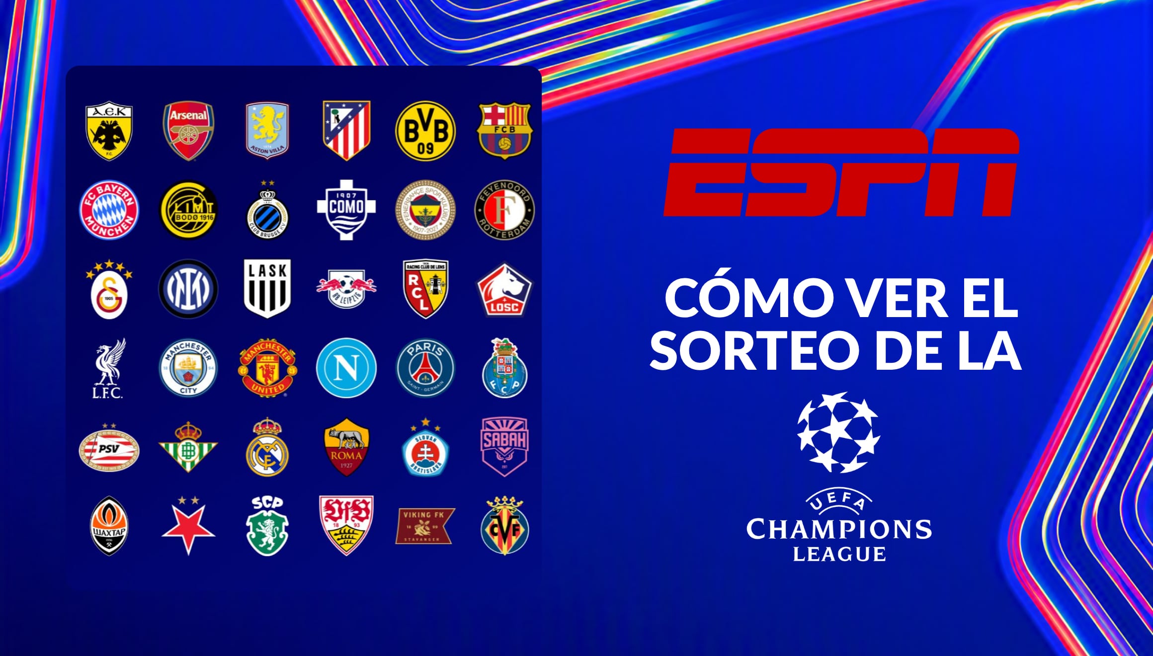 ⚫ ESPN EN VIVO por Internet - ver el sorteo de la UEFA Champions League 2026 en Disney Plus online