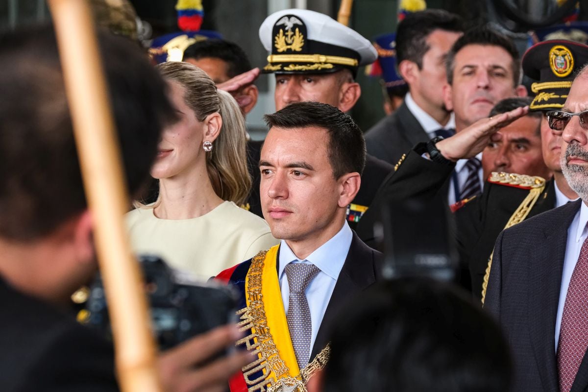 Daniel Noboa, Ecuador's president-elect, during an inauguration ceremony at the National Assembly in Quito, Ecuador, on Thursday, Nov. 23, 2023. Noboa, Ecuador's new 35-year-old president, and one of the worlds youngest cabinets will face the colossal task of rescuing a nation at risk of becoming a failed state.