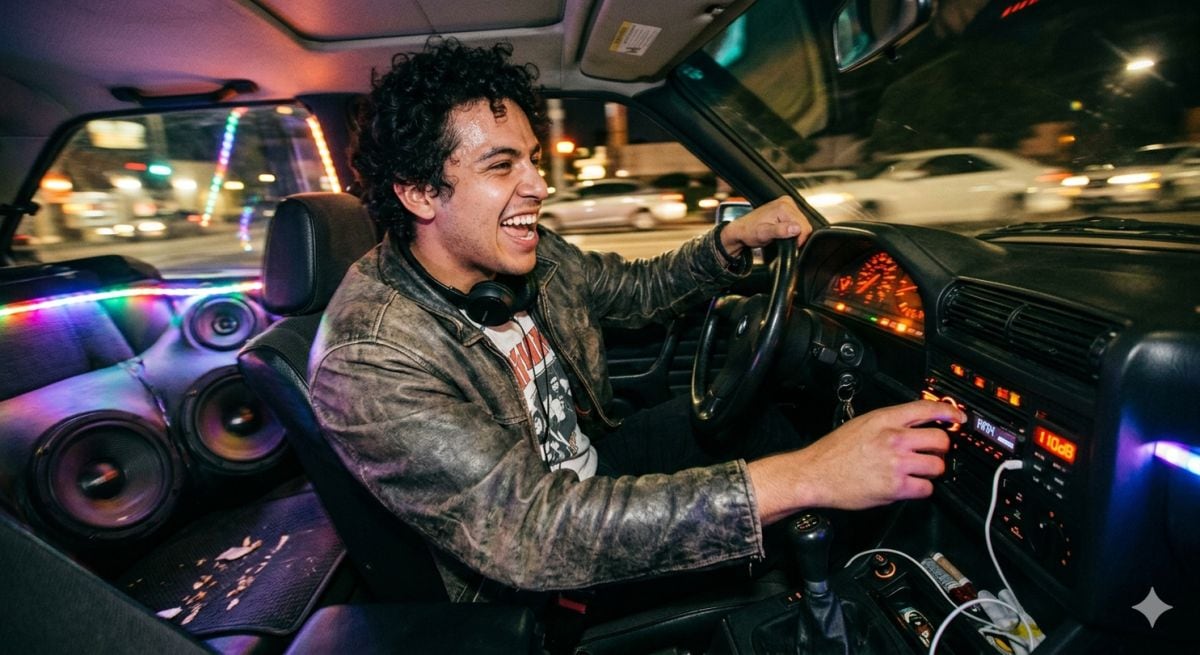 Más allá de la molestia para vecinos y peatones, el exceso de volumen también puede impedir que escuches avisos clave para la seguridad vial (Foto: Imagen creada por Gestión MIX usando Gemini)