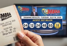 Números ganadores del Mega Millions, 14/07/2026: mira los resultados del sorteo de la lotería con jackpot de $637 millones en EE.UU.