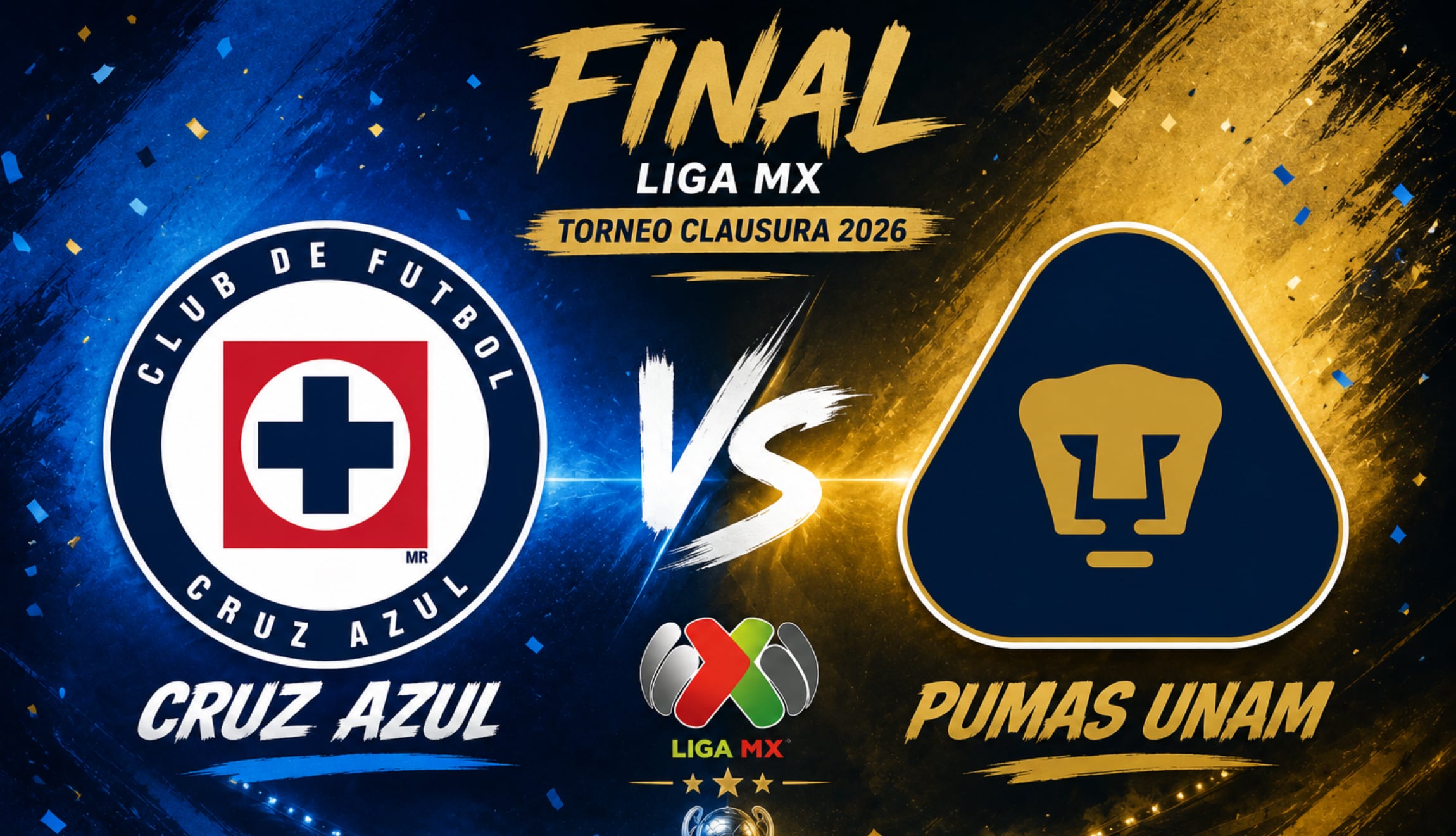 Consulta a qué hora inicia y por qué canal ver transmisión de Cruz Azul vs. Pumas UNAM en vivo y en directo, este jueves 21 de mayo de 2026, por la final ida del Torneo Clausura. (Foto: Imagen creada por Depor utilizando la IA de Chat GPT)