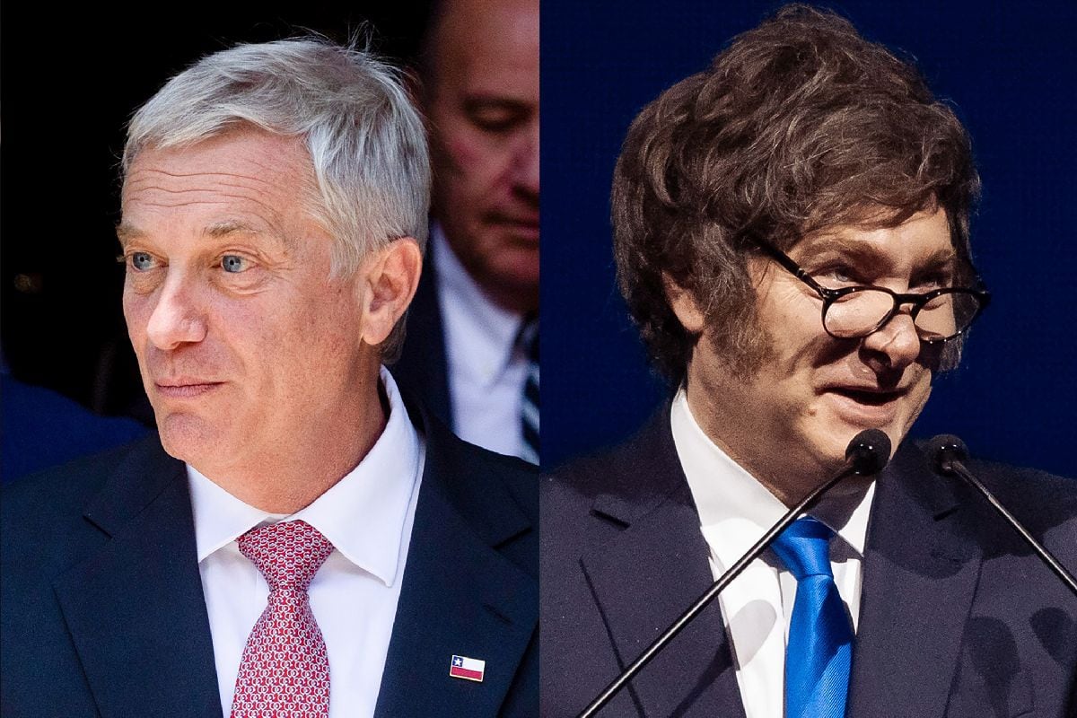 José Antonio Kast, izquierda, y Javier Milei. Fotógrafo: Tomás Cuesta, Eva Marie Uzcategui/Bloomberg/Bloomberg