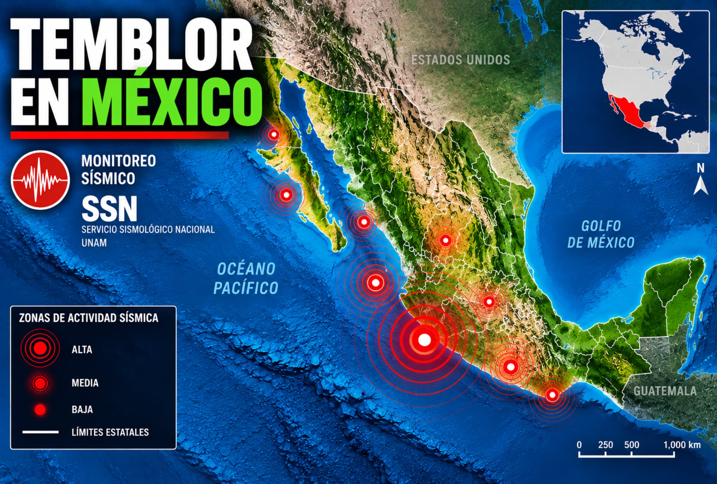 Temblor en México EN VIVO hoy, 7 de septiembre: hora exacta, magnitud y dónde fue el epicentro del último sismo vía SSN