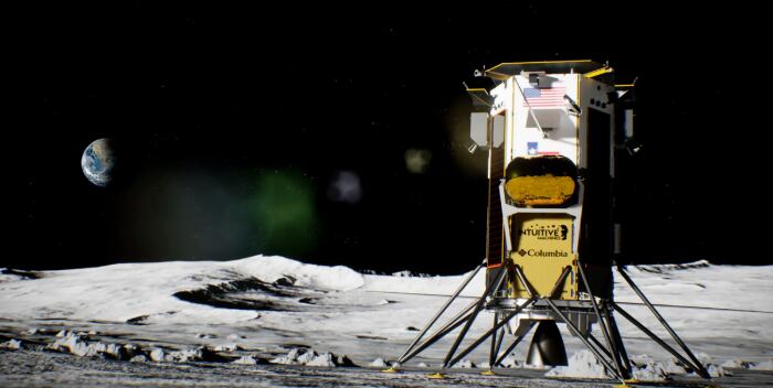 El módulo Odiseo está programado para aterrizar en el Polo Sur lunar. Foto: EFE