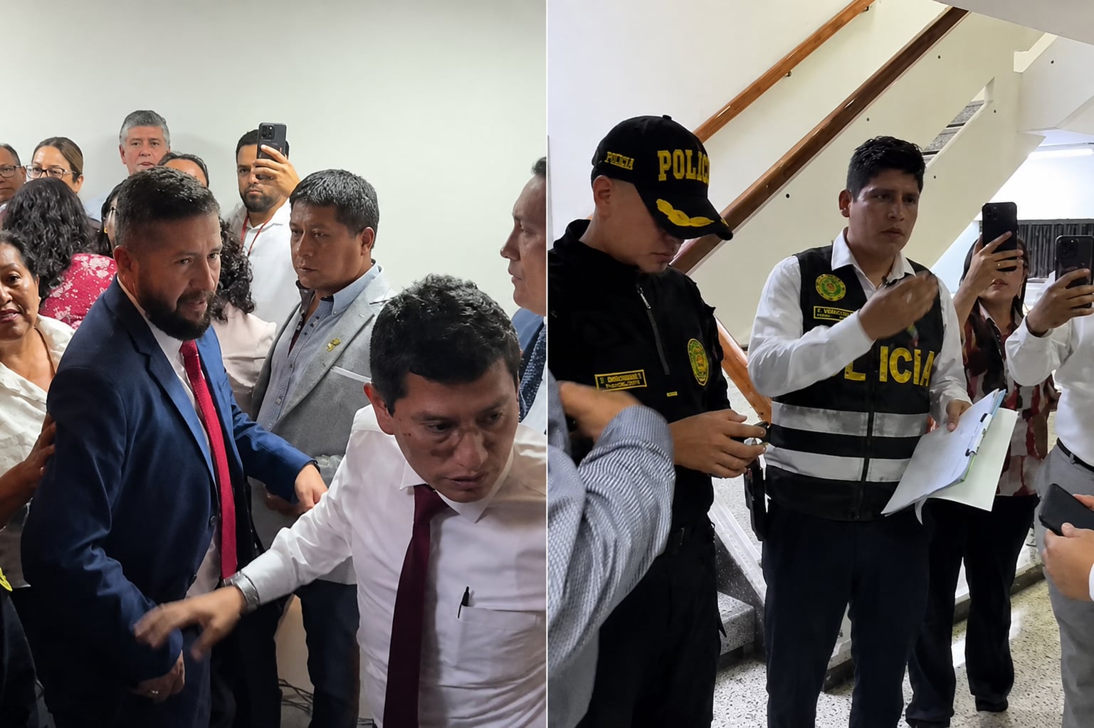 Congresistas de Ahora Nación y Fuerza Popular protagonizaron tenso momento por la posesión de una oficina en el Congreso. Foto: captura El Comercio