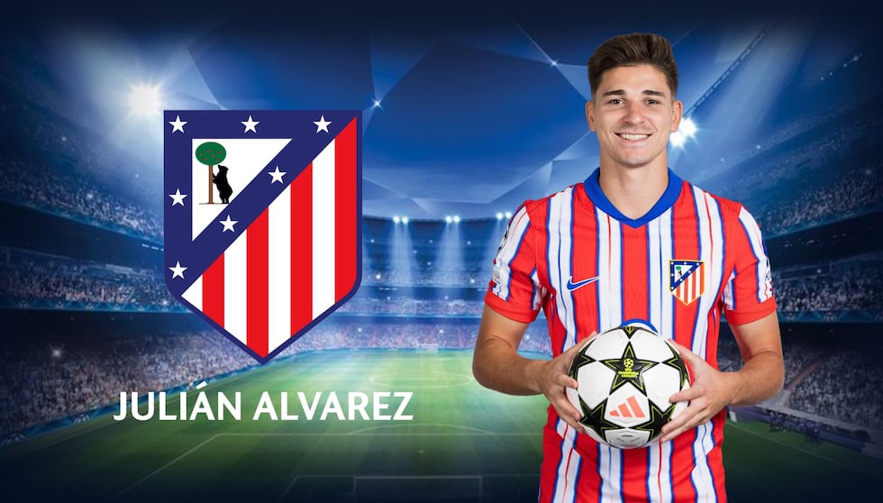 Julián Álvarez, delantero del Atlético de Madrid. | Crédito: UEFA / Composición Mix