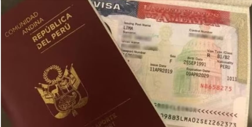 Una visa para Estados Unidos junto a un pasaporte peruano (Foto: GEC)