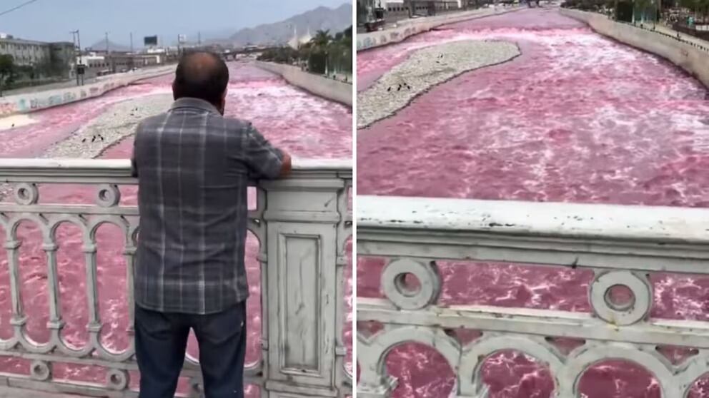 Así lució un tramo del Río Rímac, el pasado martes. Foto: Captura de Video/ Difusión.