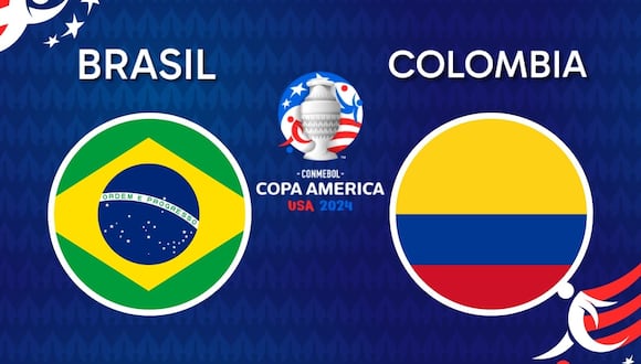 Horarios para seguir el partido Brasil vs. Colombia por la jornada 3 del grupo D de la Copa América 2024. | Crédito: Canva / Composición Mix