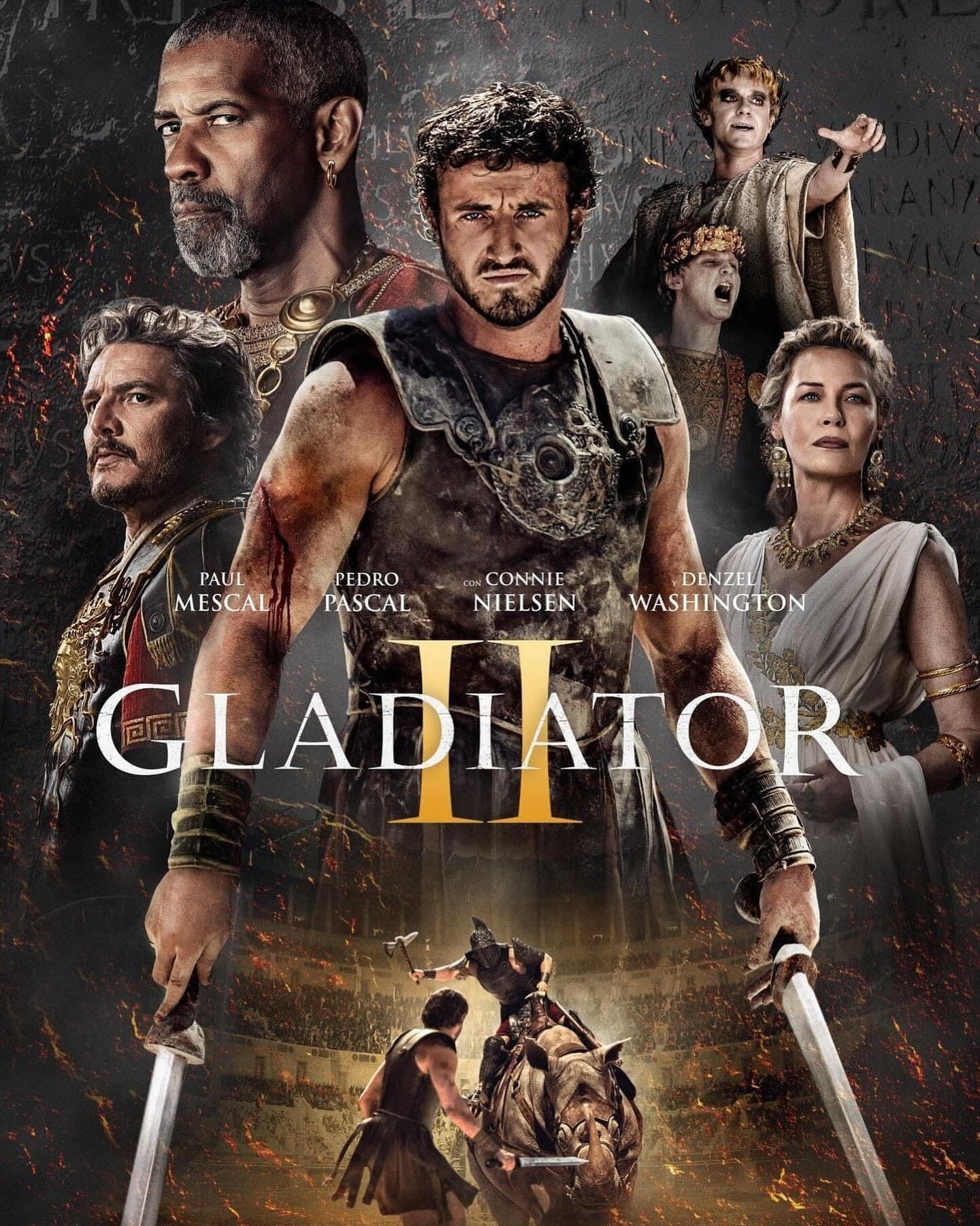 El póster de "Gladiator II", película con la que el director Ridley Scott continúa con su épica película ambientada en el Imperio Romano (Foto: Paramount Pictures)