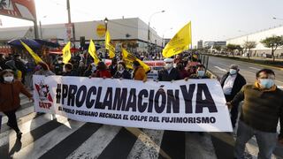 Simpatizantes de Perú Libre se enfrentaron a la Policía en exteriores del Congreso