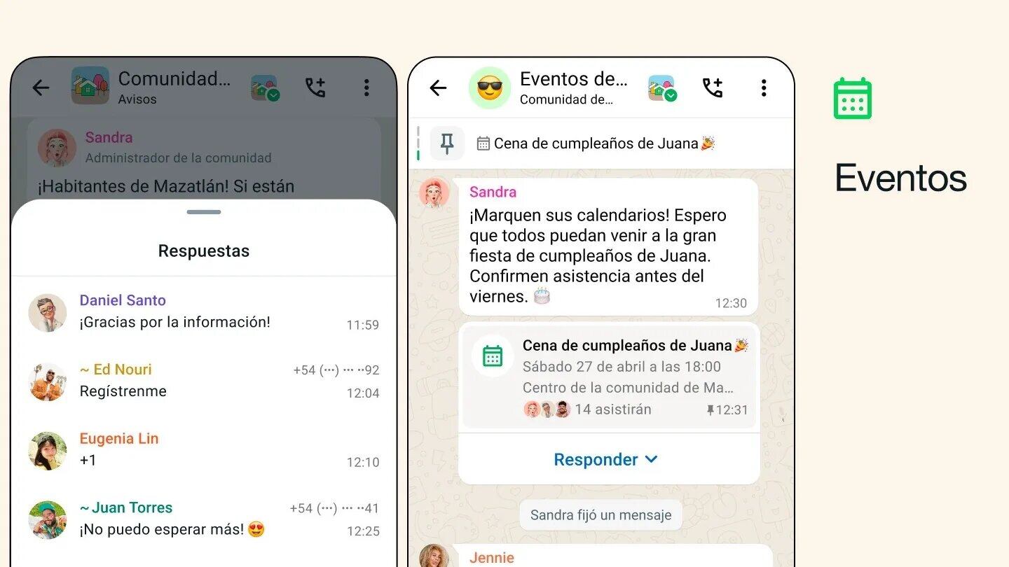 Los invitados también pueden encontrar el evento en la página de información del grupo y quienes asistan recibirán una notificación automática cuando la fecha se aproxime.