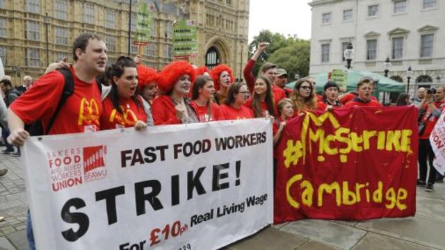 McDonald's enfrenta primera huelga de empleados en Reino Unido