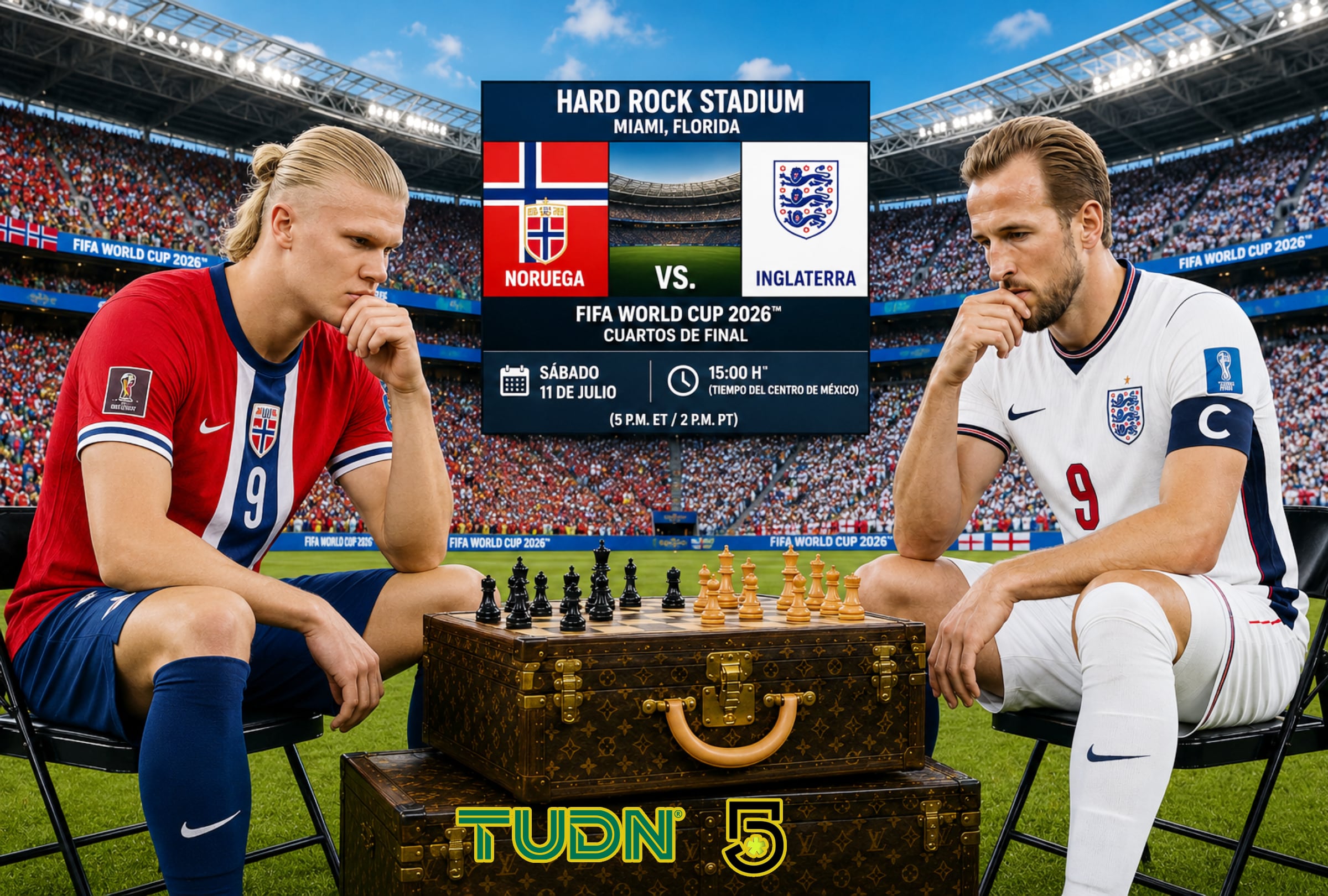 MIAMI, FLORIDA (ESTADOS UNIDOS), 11/07/2026.- Cobertura oficial de TUDN y Canal 5 EN VIVO GRATIS para ver el partido Noruega vs. Francia hoy por los cuartos de final del Mundial 2026 en el Hard Rock Stadium de Miami, Florida. FOTO DE NOÉ YACTAYO