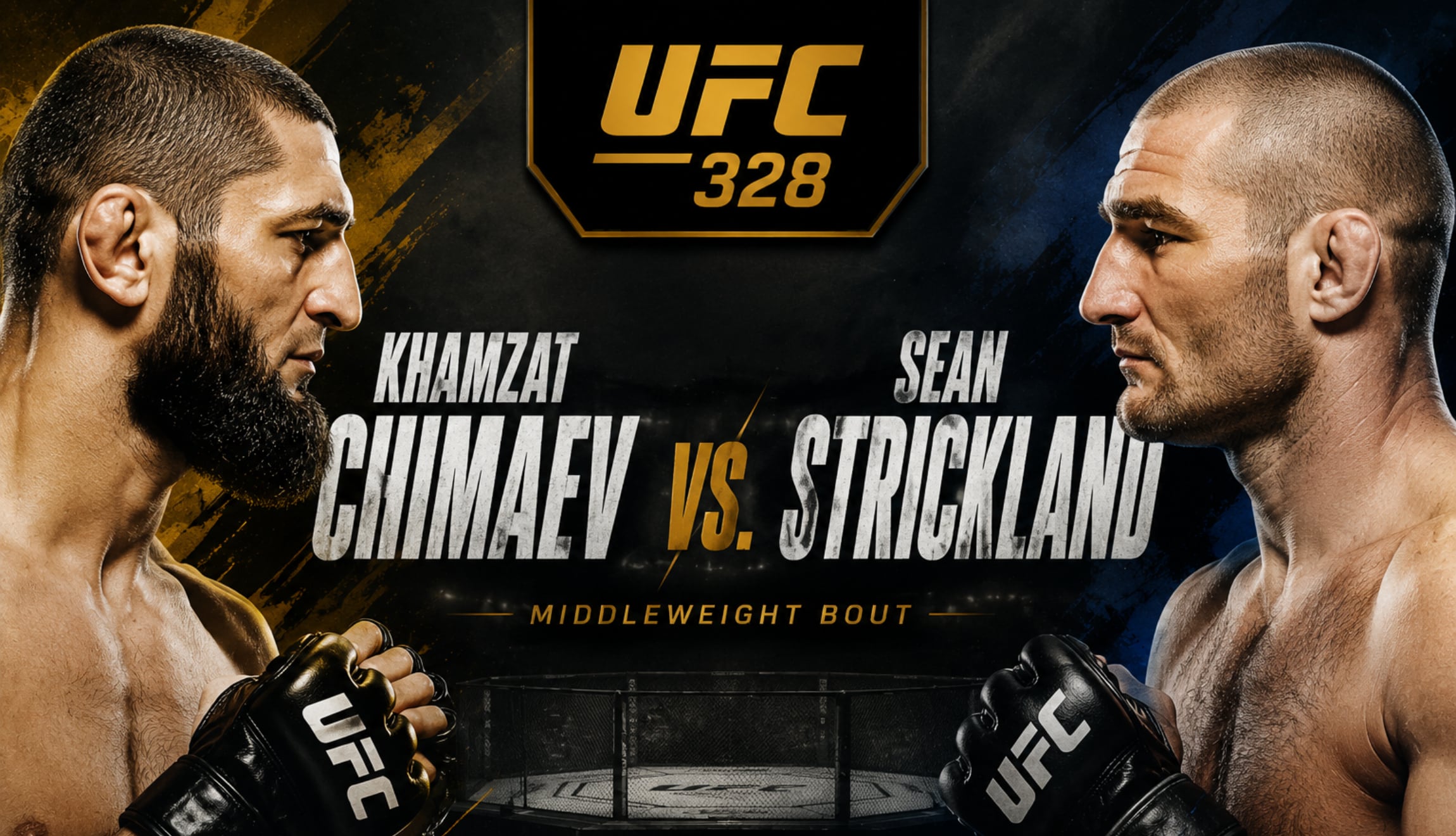 Mira la pelea de Khamzat Chimaev — Sean Strickland EN VIVO, por el UFC 328. Consulta a qué hora inicia, canales y la cartelera completa del evento. (Foto: Imagen creada por Gestión Mix utilizando la IA de Chat GPT)