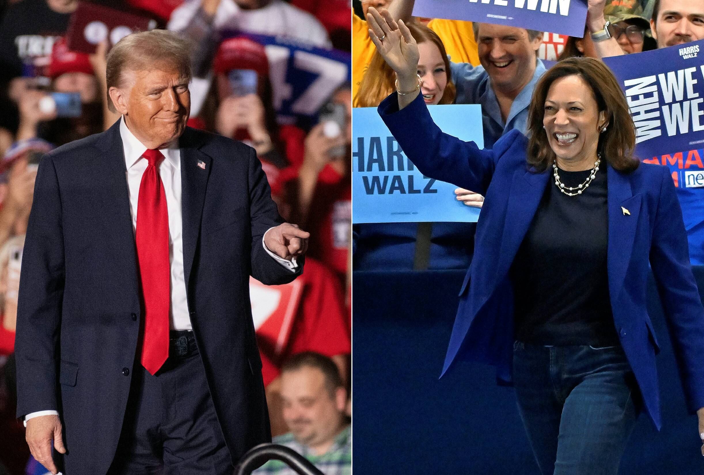 Estos son los horarios de los resultados a boca de urna de los elecciones en Estados Unidos 2024 para este martes 5 de noviembre, donde Donald Trump y Kamala Harris están igualados en las encuestas (Foto: AFP)