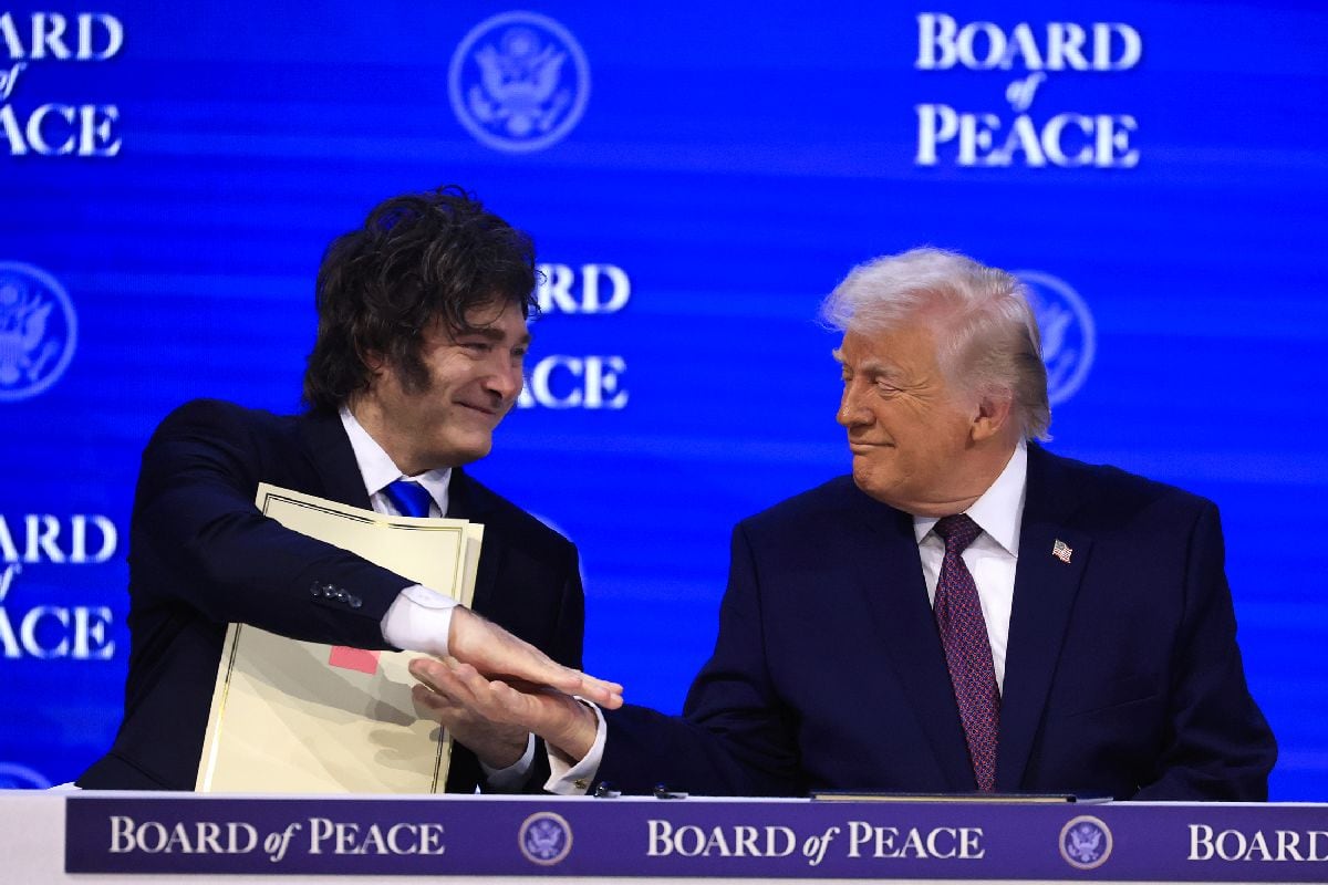 Trump y Javier Milei de Argentina en el Foro Económico Mundial.