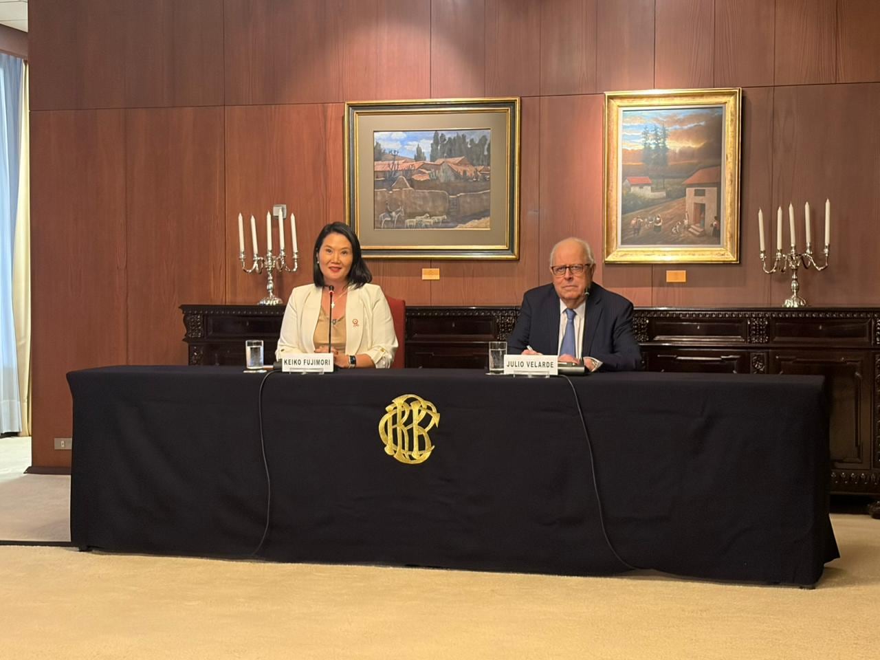 Keiko Fujimori y Julio Velarde en el BCRP, 06.07.2026. Foto: Ricardo Guerra, solo para Diario Gestión.