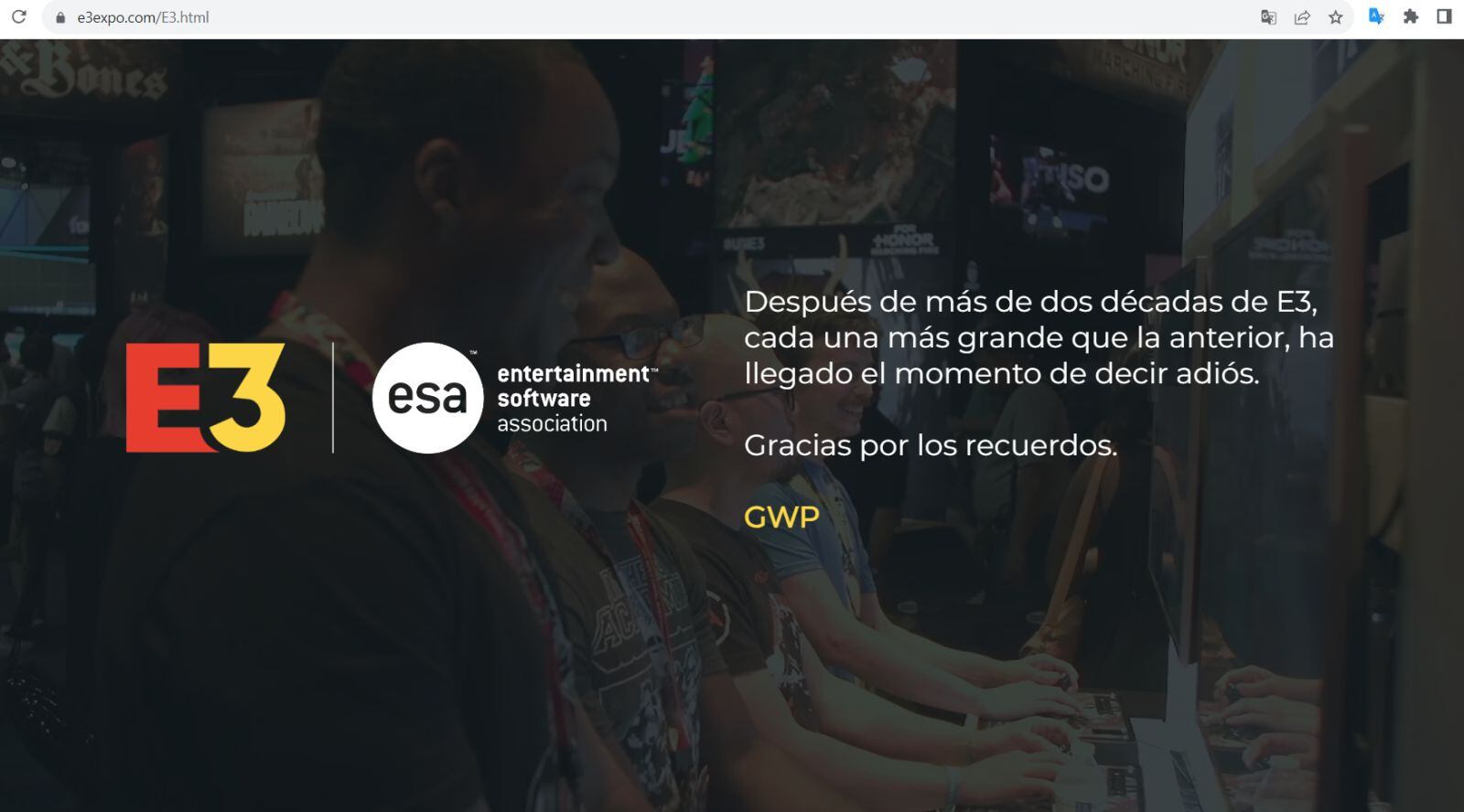 E3 publica en su página el adiós y agradece los momentos maravillosos en el mundo de los videojuegos (Fotos: AFP)