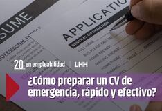 ¿Cómo preparar un CV de emergencia, rápido y efectivo?