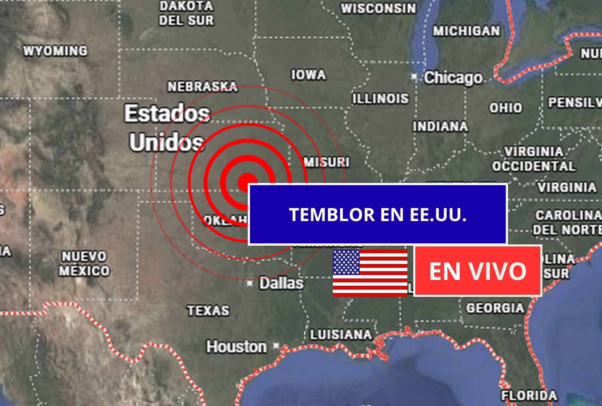Sigue el reporte oficial del Servicio Geológico de Estados Unidos (USGS, por sus siglas en inglés) sobre los últimos temblores registrados en EE.UU. hoy, 19 de abril de 2026. (Imagen creada con foto de Google Maps para Gestión Mix)