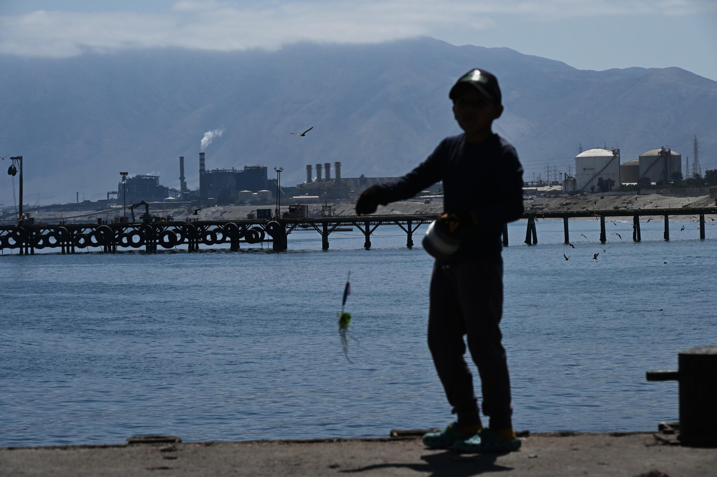 Un estudio realizado en 2019 y financiado por la región de Antofagasta demostró la importante presencia de metales pesados y materia orgánica en la bahía debido al vertido de residuos industriales y aguas residuales. (Foto: AFP)