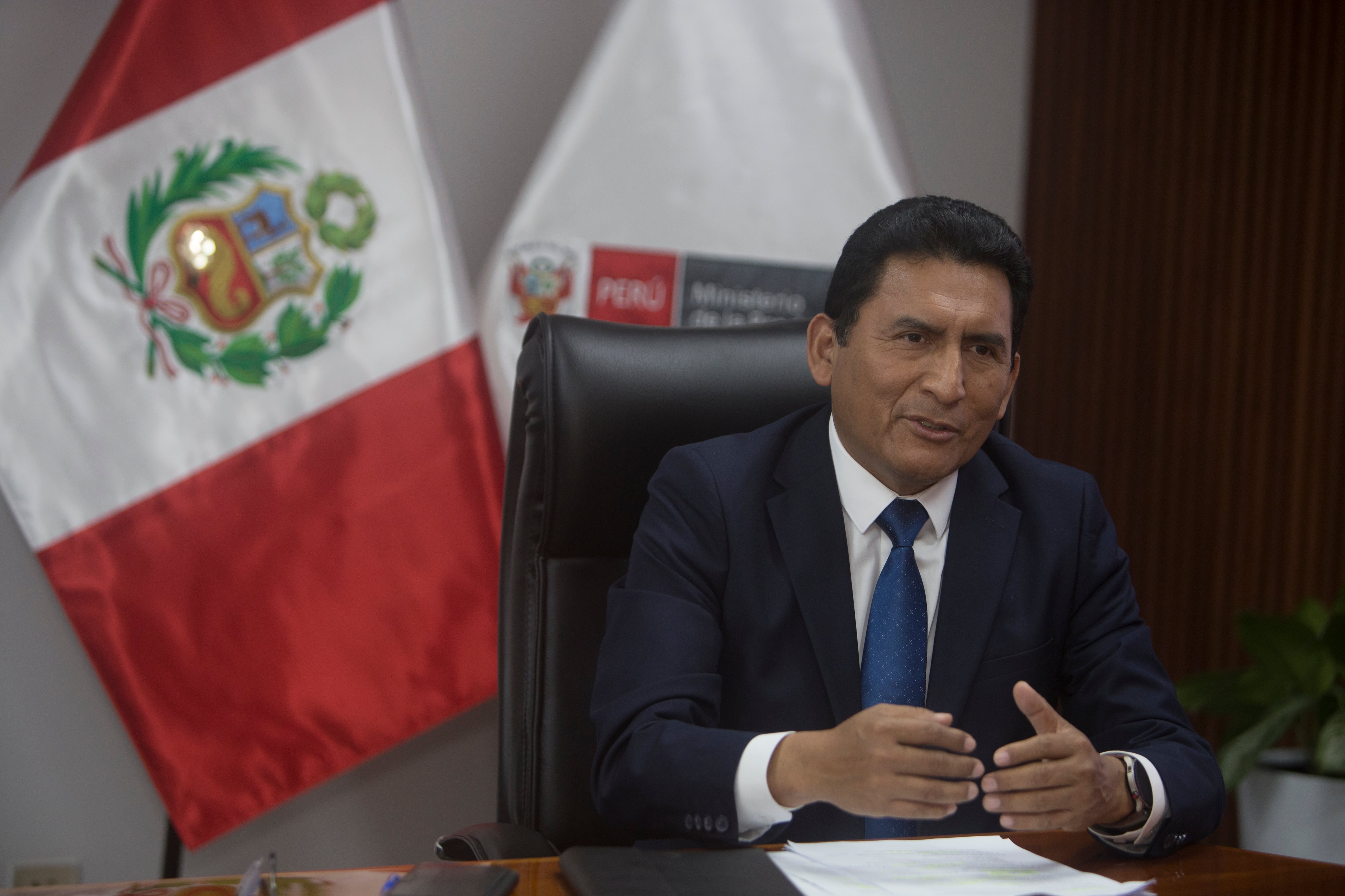 César Quispe, ministro de la Producción, en entrevista con Diario Gestión. Foto: Ernesto Quilcate (@photo.gec).