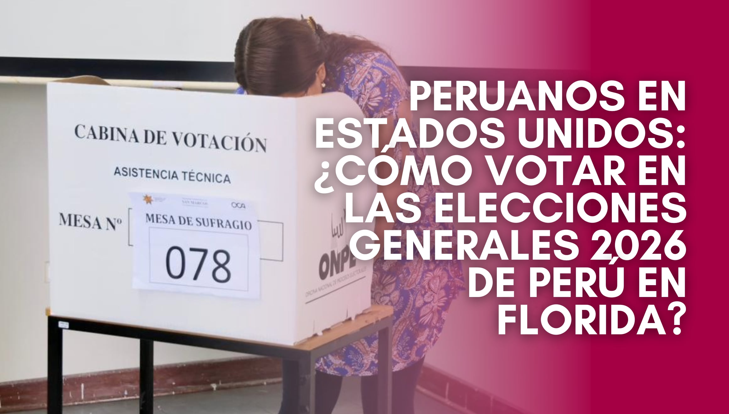¡Peruanos en Florida! Descubre cómo votar en las Elecciones Generales 2026 de Perú. Consulta los locales de votación en Miami y Orlando para este domingo 12 de abril. ¡Participa desde EE. UU. y decide el futuro del país! | Crédito: ONPE Oficina Nacional de Procesos Electorales - Perú / Facebook / Composición Gestión Mix