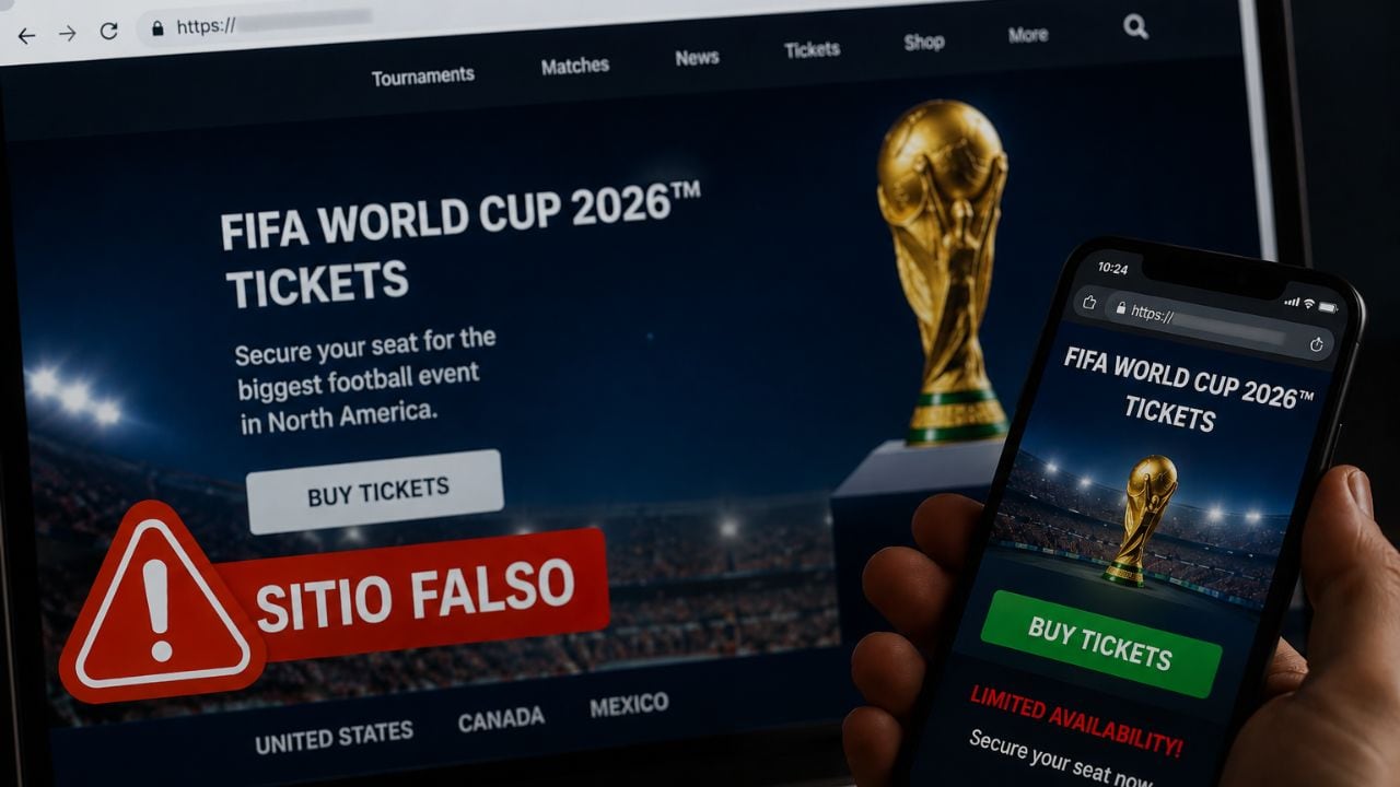 Los ciberdelincuentes aprovechan el interés global por el torneo para lanzar campañas de phishing orientadas al robo de identidad y acceso a cuentas bancarias. Composición: Gestión
