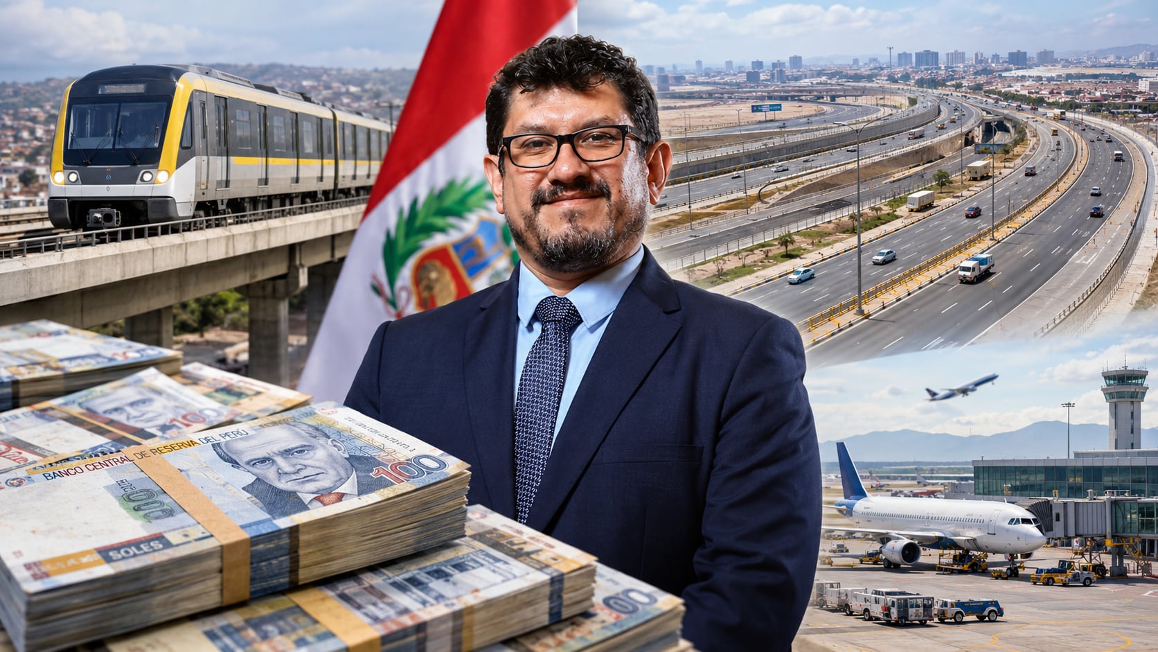 Rey se fue del MTC, pero antes dijo que frente a la imposibilidad de asumir esas obras solo con recursos públicos, su estrategia era “coordinar alternativas” con el MEF. Le tocará a Thangherlini revelar la suya ahora. Fotocomposición: ChatGPT, Alessandro Azurín, Diario Gestión.