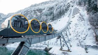 Conozca el ferrocarril funicular más empinado del mundo, ubicado en las montañas de Suiza
