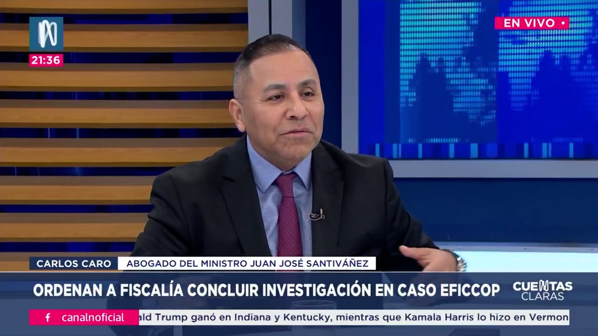 Carlos Caro, abogado del ministro del Interior Juan José Santivañez. Foto: Captura Canal N