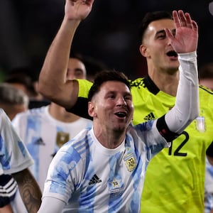 La Selección Argentina está valorizada en 645, 20 millones de euros y es la séptima selección más cara de cara al Mundial de Qatar 2022. (Foto: Juan Ignacio RONCORONI / POOL / AFP).