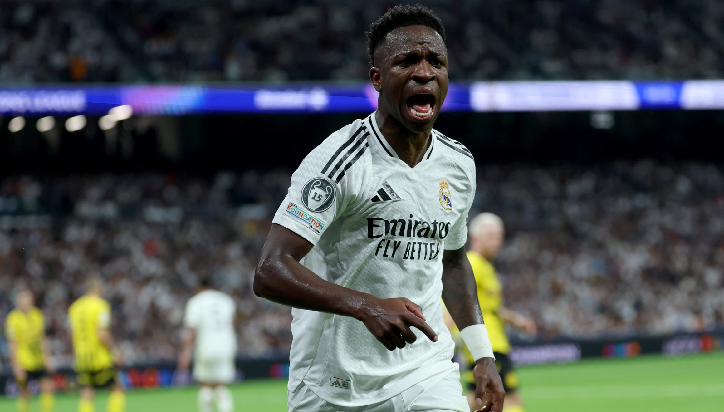 Real Madrid ganó 5-2 ante Borussia Dortmund con Vinicius Júnior como figura en la Jornada 3 de la Champions League. (Foto: AFP)