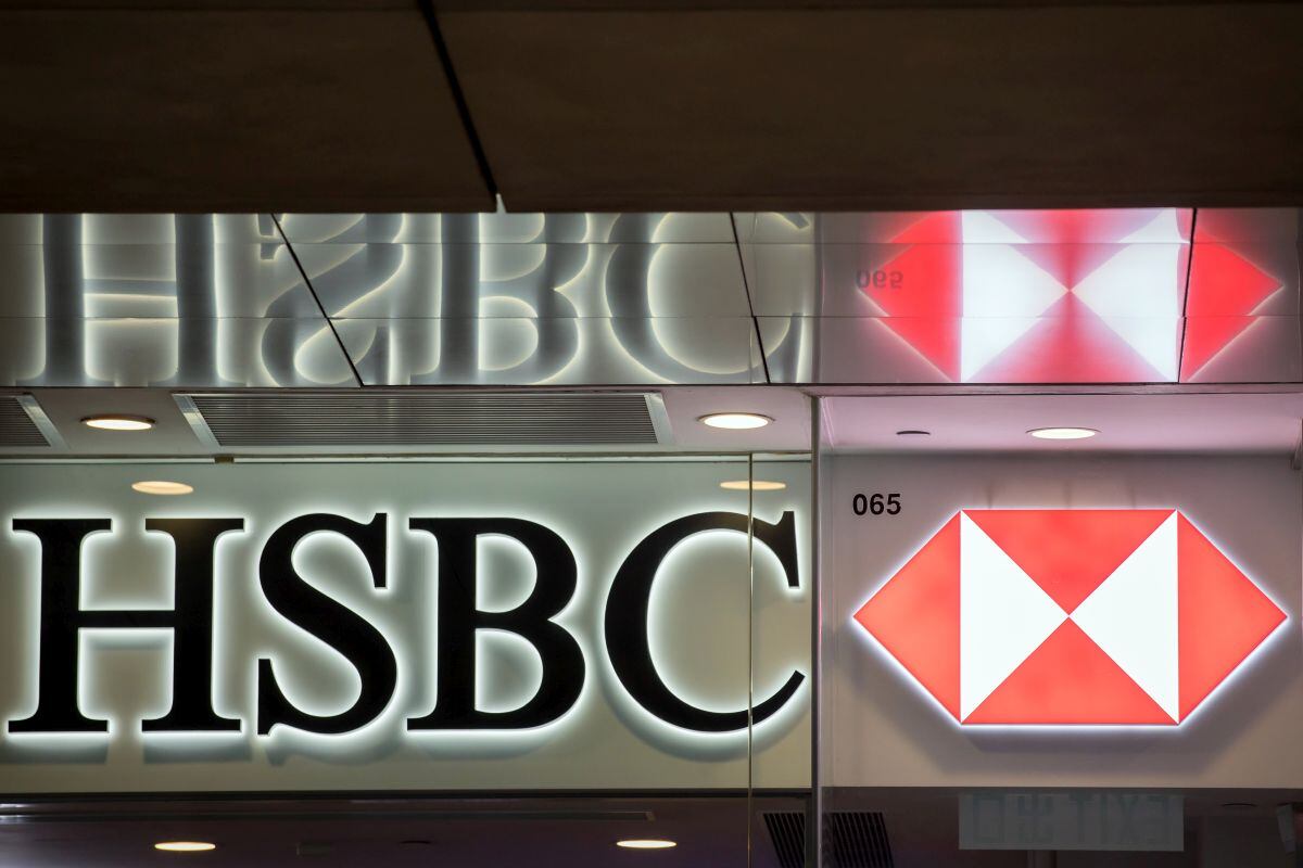 Signage is displayed at an HSBC Holdings Plc bank branch in Hong Kong, China, on Thursday, July 25, 2019. HSBC is scheduled to release interim earnings results on Aug. 5.