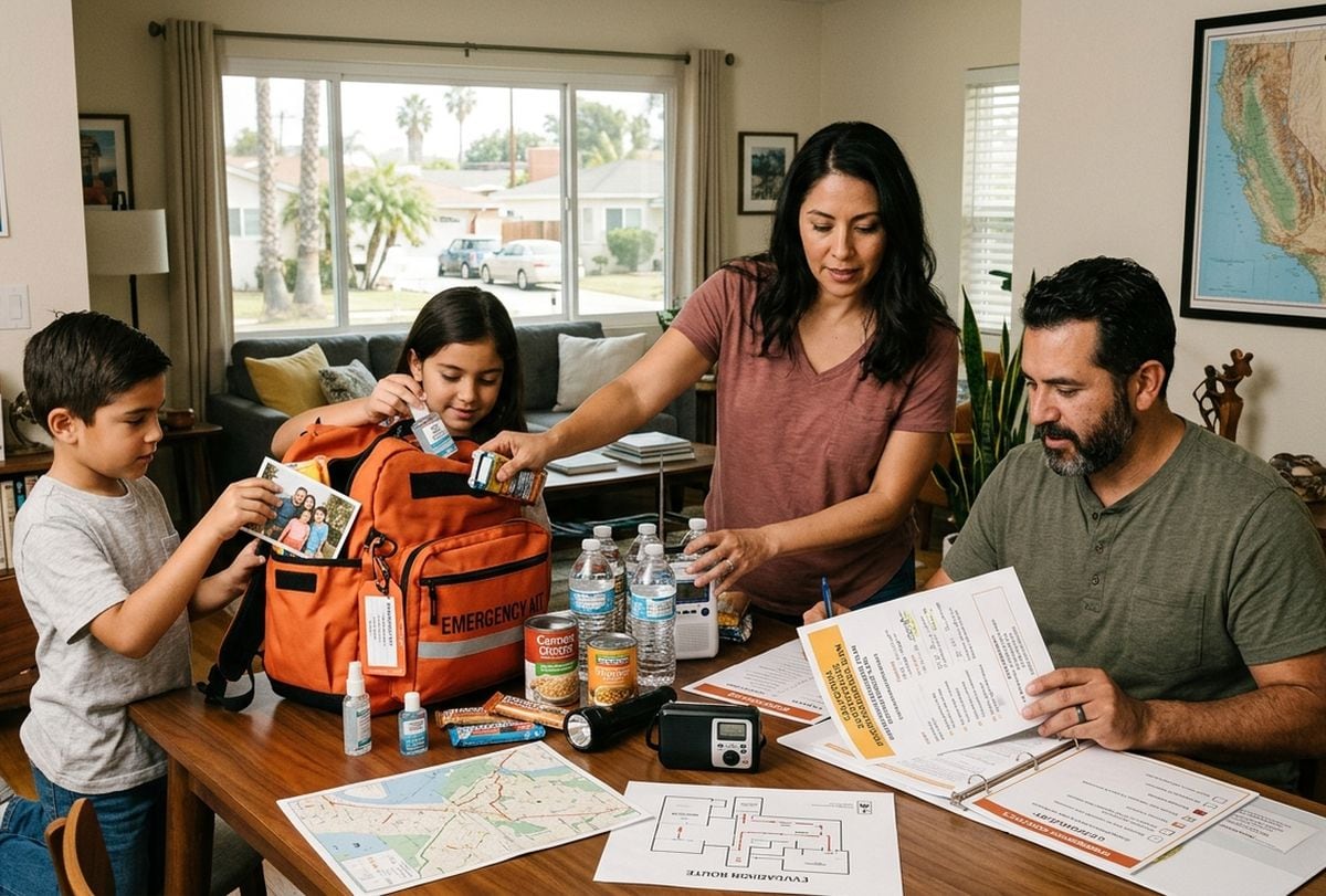 Un temblor puede ocurrir sin aviso, pero la preparación no. Saber qué documentos guardar, cómo asegurar tu casa y qué llevar en tu mochila es clave para cuidar a tu familia en California (Foto: Imagen creada por El Comercio MAG usando Gemini)