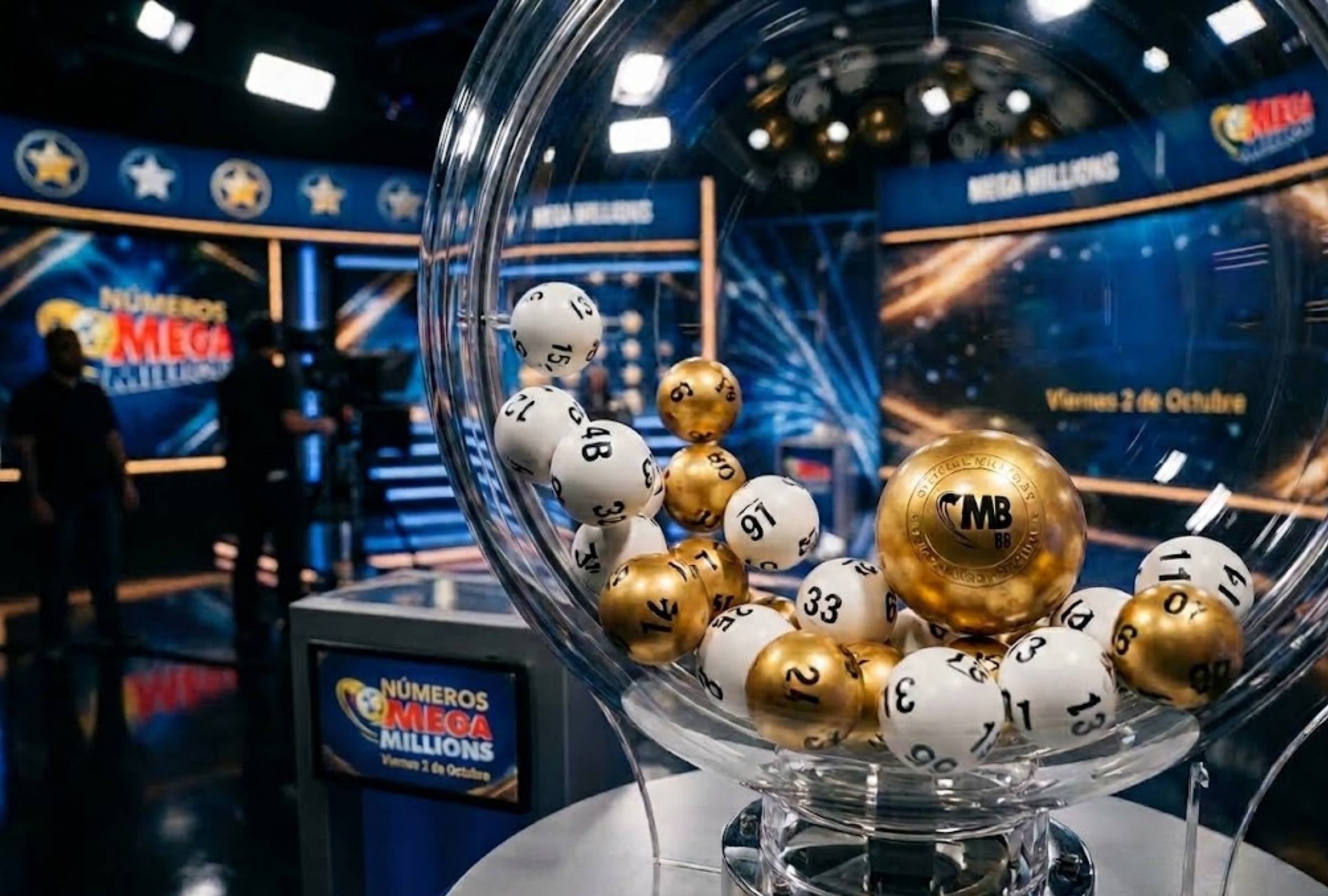 Revisa los números ganadores del Mega Millions del viernes 2 de octubre. El premio mayor fue de $321 millones de dólares. FOTO: Imagen creada por Gemini para Mix de Gestión.