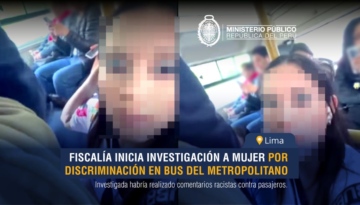 Investigada realizó comentarios racistas contra pasajeros en bus del Metropolitano. Foto: Fiscalía.