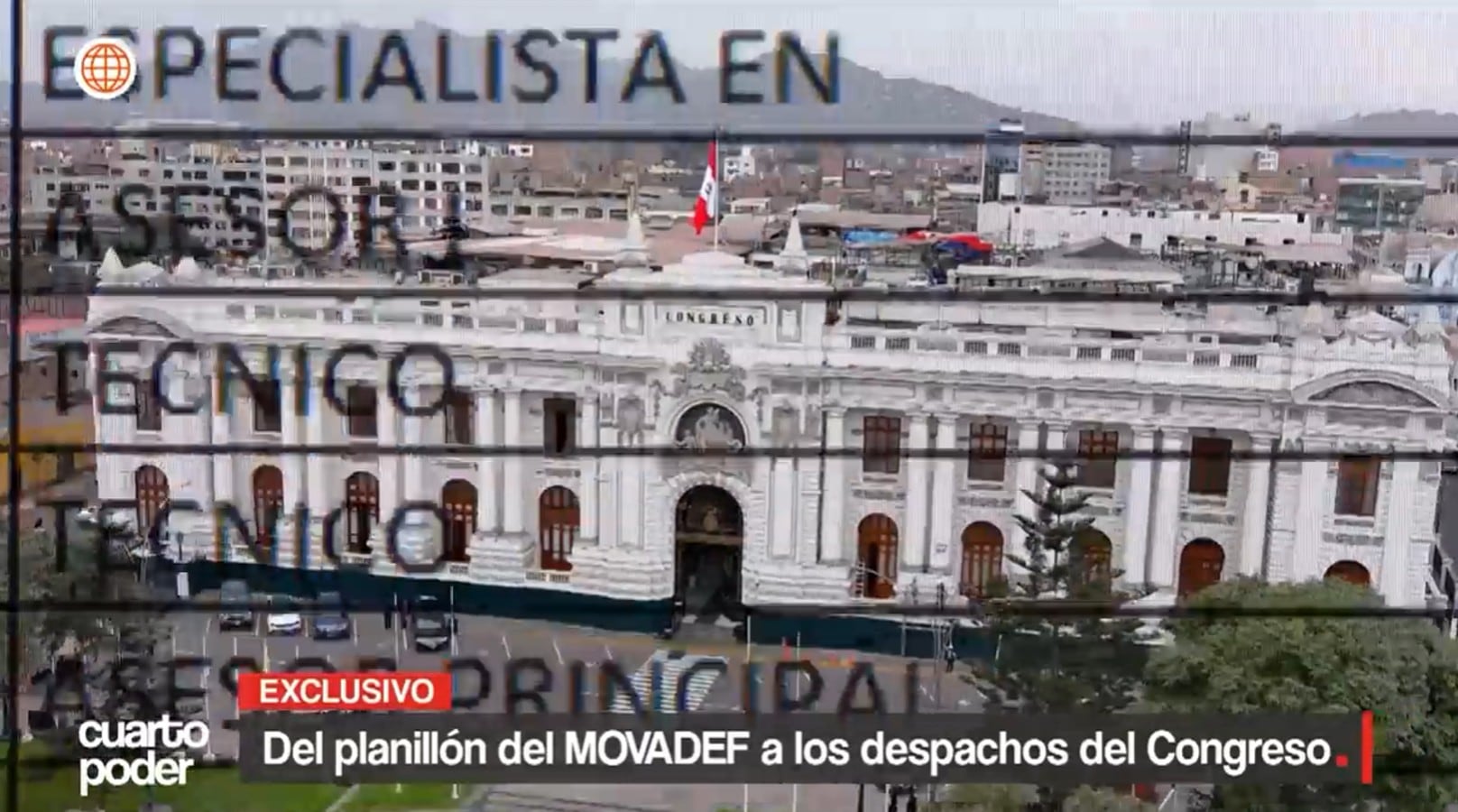 Una investigación de Cuarto Poder identificó a asesores, técnicos y auxiliares del Congreso en un planillón atribuido al Movadef. Varios negaron vínculos con esa organización. Foto: Cuarto Poder