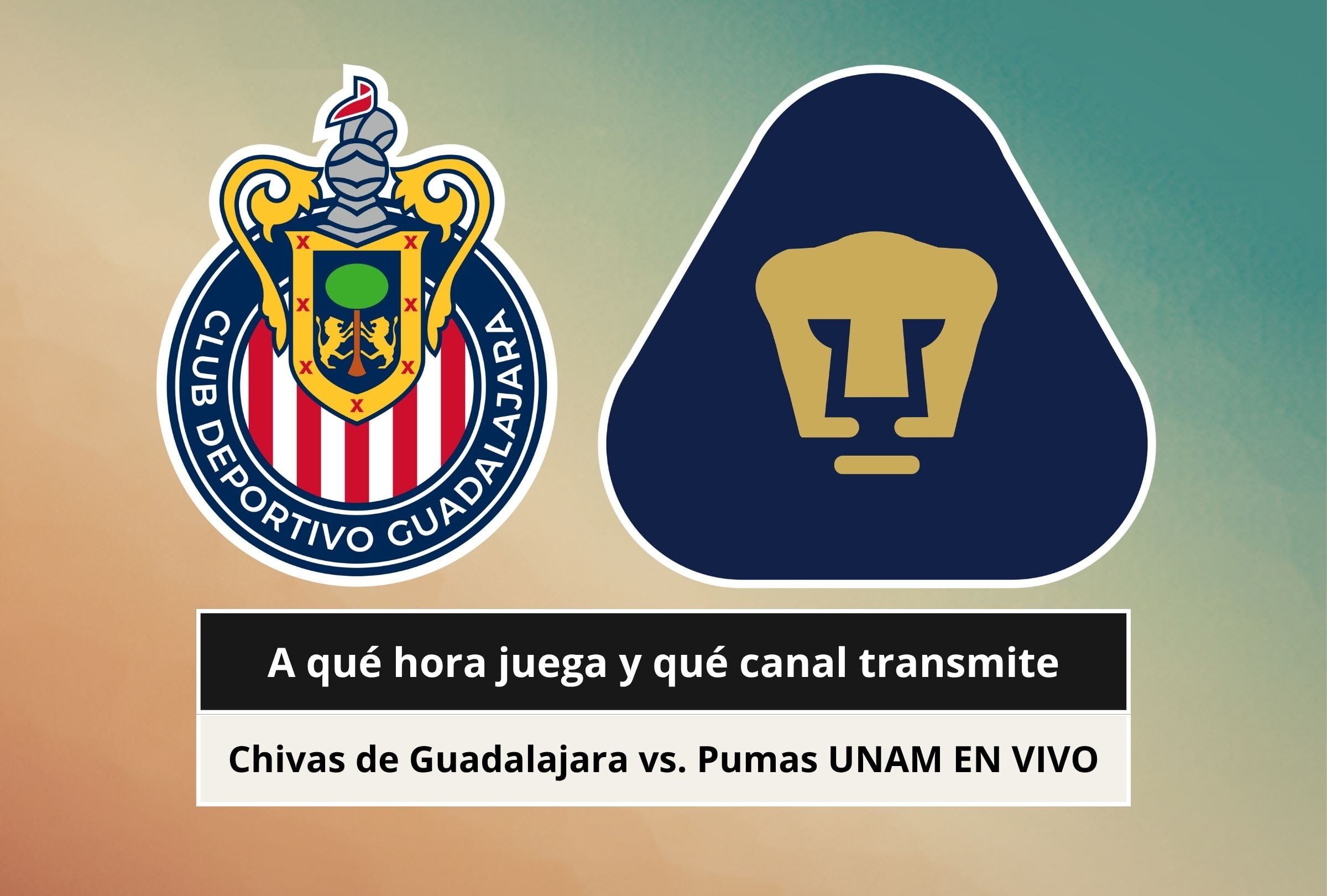 Revisa esta nota para que sepas a qué hora juega y qué canal transmite el partido Chivas de Guadalajara vs. Pumas UNAM por el Torneo Apertura de la Liga MX 2026. (Foto: Composición Canva - Gestión Mix)