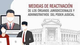 Poder Judicial: Estas son las medidas de reactivación de los órganos jurisdiccionales y administrativos 