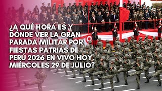 ¿A qué hora es y dónde ver la Gran Parada Militar por Fiestas Patrias de Perú 2026 EN VIVO hoy, miércoles 29 de julio?