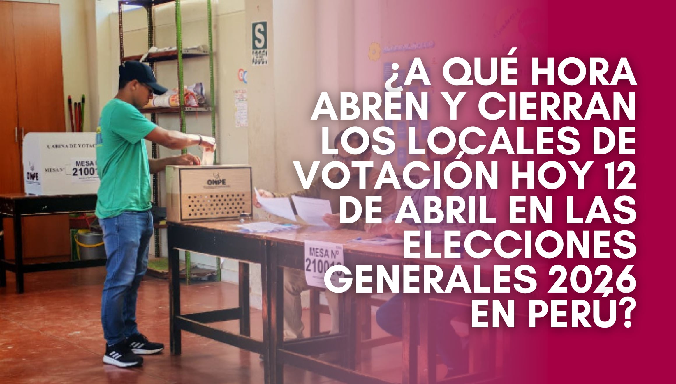 ¡No te quedes sin votar! Revisa a qué hora abren y cierran los locales de votación este 12 de abril por las Elecciones en Perú 2026. Infórmate sobre los horarios de la ONPE para cumplir con tu deber ciudadano hoy mismo. | Crédito: gob.pe / Composición Gestión Mix