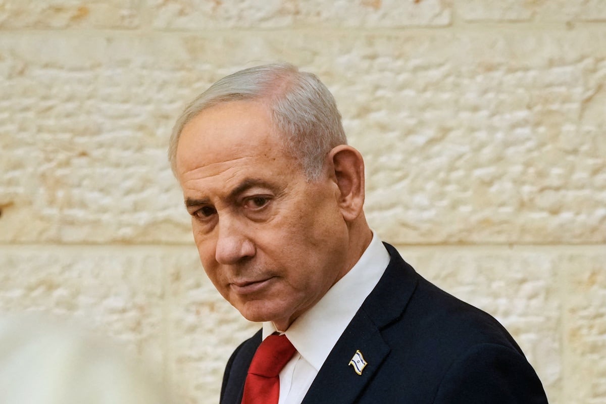 El primer ministro israelí no precisó cual de sus dos hijos fue el objetivo. (Ohad Zwigenberg / POOL / AFP)