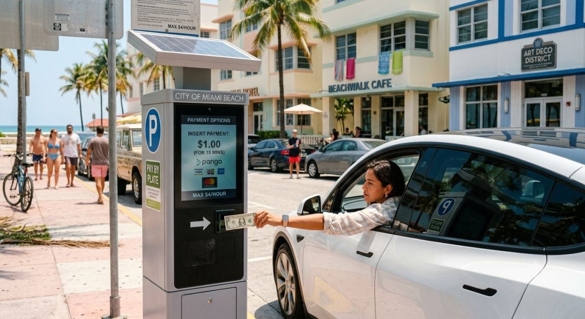 De $4 a $1 la hora: el plan de Miami Beach para abaratar el estacionamiento y atraer más visitantes (Foto: Imagen creada por Gestión MIX usando Gemini)